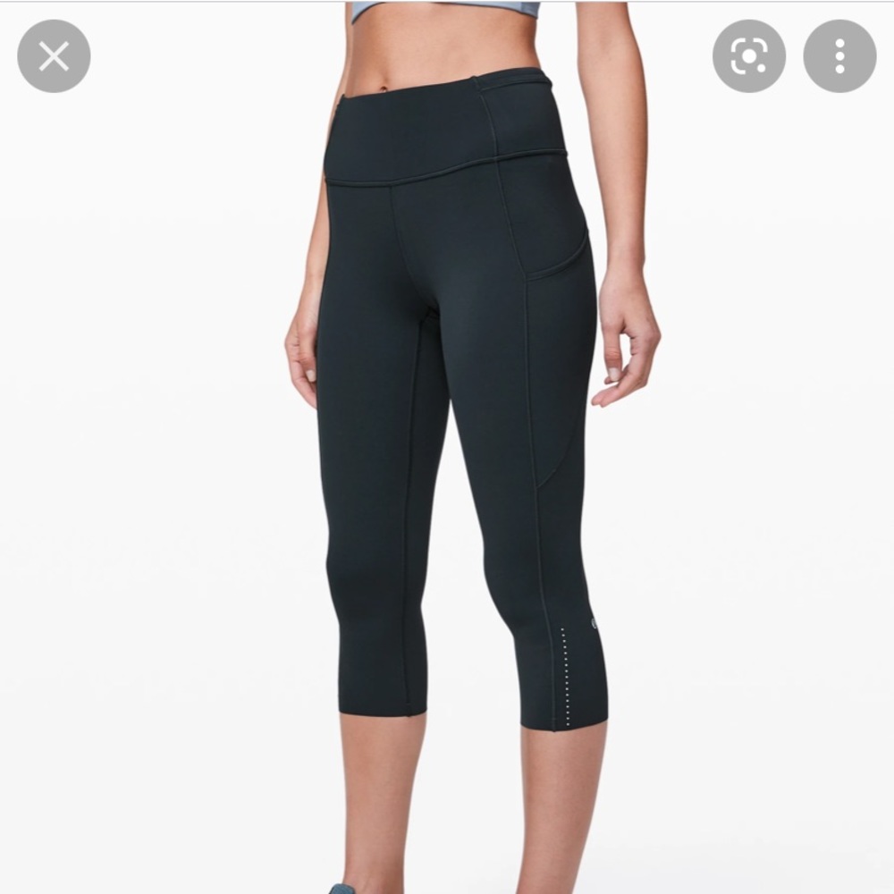 Lululemon black fast and free crop leggings